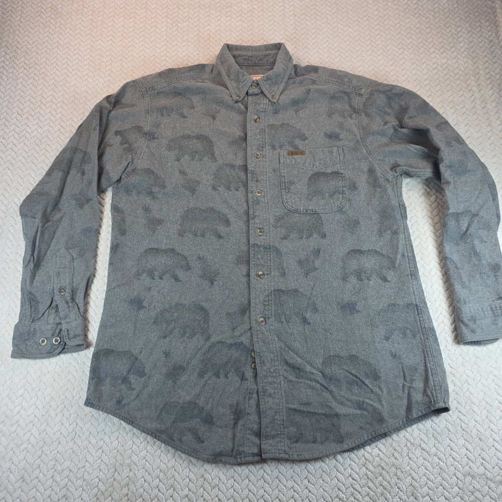 Vintage Y2K Woolrich Bear Print Flannel Shirt Style 6579